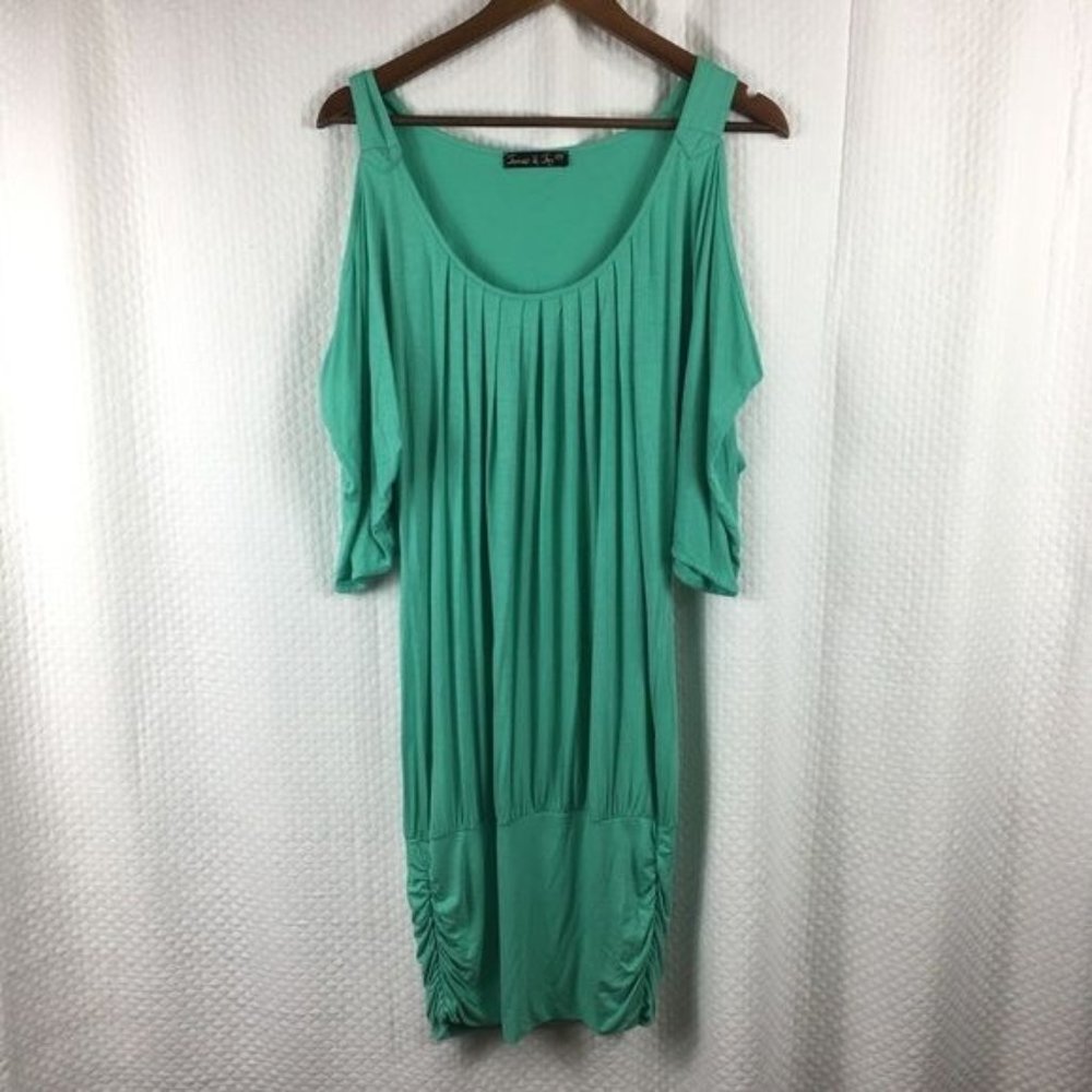 James & Joy Cold Shoulder Tunic/Dress Medium Mint Green